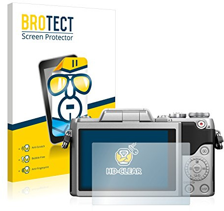 BROTECT Schutzfolie für Panasonic Lumix DMC-GF7 | 2 Stück Transparenter Displayschutz Made in Germany Klare Displayschutz-Folie Clear Einfache Montage Case-Friendly