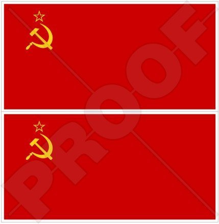 Sowjetunion Flagge UDSSR kommunistischen Russland, russisch 109,2 cm 110) Bumper Sticker, Aufkleber Vinyl X2