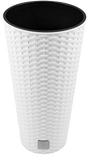 Maceta Rato de 15,5 litros con inserto 25 x 25 x 47,6 cm en color blanco