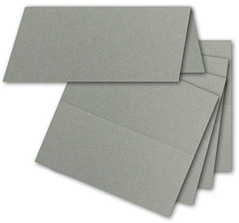FarbenFroh by GUSTAV NEUSER 50x Tischkarten in Dunkel-Grau (Grau) - 4,5 x 10 cm - blanko - Doppel-Karten - als Platzkarten und Namenskarten für Hochzeit und Feste