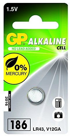 GP Batteries 050186C1 Alkaline Knopfzelle für V12GA / L1142 schwarz