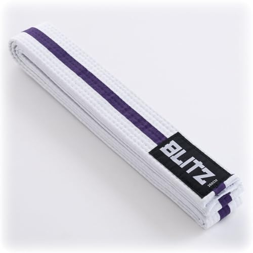 Blitz White Belt/Colour Stripe - White/Purple - 230cm