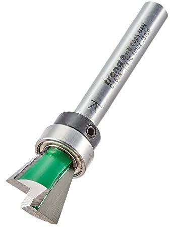 Trend CraftPro Dovetail Router Cutter Bit, 1/4 Inch Shank, 15mm Cut Diameter & 104 Degree Spur, Tungsten Carbide Tipped, CC162AX1/4TC