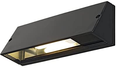 SLV 230030 Pema Square Außenwandleuchte, Maximal 15 W, E27, Schwarz, 9 x 28 x 10 cm