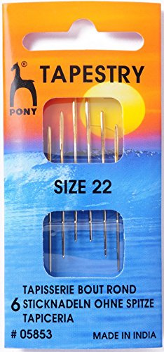 Pony Gold Eye Sewing Needles: Tapestry Size 22, Multi-Colour