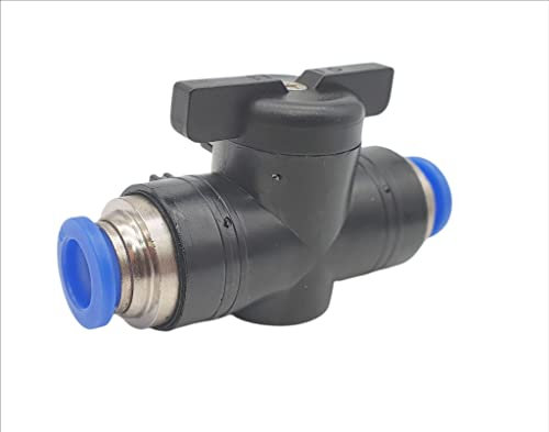 Absperrhahn mit 8mm Steckanschuss - Steckverbinder - Pneumatikverbinder - PUSH IN