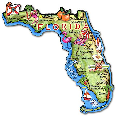 ARTWOOD MAGNET - FLORIDA STATE MAP by Classic Magnets