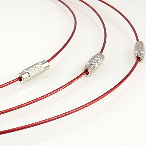 Halsreif aus Edelstahl mit Schraubverschluß 46cm rostrot -2029