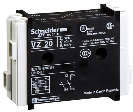 Schneider Electric, TeSys Mini Vario, TeSys VARIO - auxiliary contact block - 1 NO + 1 NO, VZ20