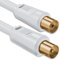 1aTTack.de - Cavo per Antenna con connettore coassiale F da Maschio a Femmina, a Doppia, Tripla o quadrupla schermatura, 75 Db /85 Db / 100 Db / 110 Db / 120 Db / 125 Db Bianco 1,5 m