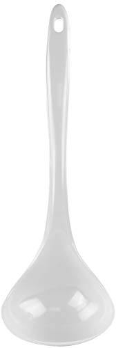 Reston Lloyd Melamine Soup Ladle Kitchen Utensil, Premium Quality Utensil with Heat Resistant Ergonomic Handle, Durable BPA-Free Plastic, 10.5 inch Long, One Piece, White