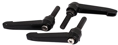 sourcing map M8 x 30mm Klemmhebel Griff Handgriff verstellbarer Griff für Hebeldrehmaschine – Schwarz 3 Stück