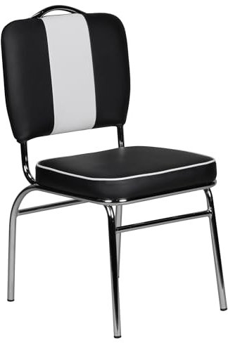 FineBuy Esszimmerstuhl American Diner 50er Jahre Retro Stuhl, Sitzfläche mit Rückenlehne, Sitzhöhe 47 cm