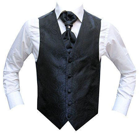 MMUGA Hochzeitwesten Set mit Plastron Dunkelblau 58
