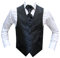 MMUGA Hochzeitwesten Set mit Plastron Dunkelblau 58