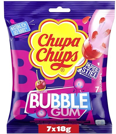 Chupa Chups Maxi Bubble Gum Cherry, 1.512 kg (12 x 7er Pack)