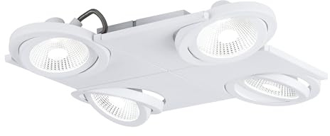 EGLO LED Deckenlampe Brea, Deckenstrahler, Stahl, Alu in weiss