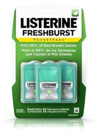 Listerine Pocketpaks Fresh Burst Breath Strips – 3 confezioni di 24 strisce (total 72 strisce) by N/A