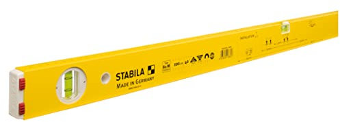 STABILA Wasserwaage Type 80 M Installation, 100 cm, Alu-Profil, Seltenerd-Magnete, Markierungshilfen für SHK-Gewerke, metrische Skala, 1 Horizontal-Libelle, 1 Vertikal-Libelle, Made in Germany