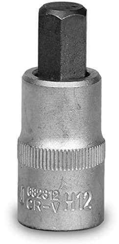 12 mm Innensechskant Einsatz/Steck-Nuss Schlüssel für Innen-6-kant Schrauben/Steckschlüssel-Einsatz Schraubendreher-Einsatz 1/2 Cr-V Stahl