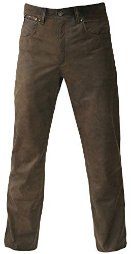 Maddox Lederhose Glattleder Hose Leder Trachtenhose lang Trachten Lederjeans braun Robustes Nubukleder Biker Jeans Antik-Patina Trachtenlederhose Five-Pocket Reißverschluß Zipp