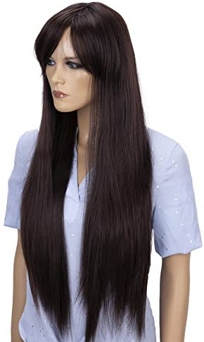 CAISHA 80cm Langhaar Perücke Fiona Fashion Wig Cosplay Glatt Dunkelbraun FZ503