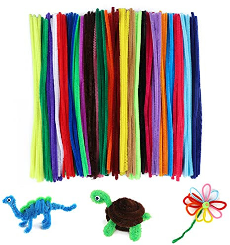 G2PLUS 200 Stück Pfeifenreiniger Bunt, 6mm Pfeifenputzer zum Basteln, Chenilledraht 30CM Plüschdrähte Biegeplüsch Weihnachten Pfeifenreiniger Set für Kinder Zum Basteln und Dekorieren