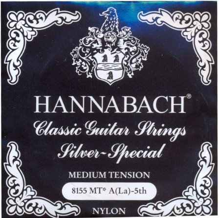 Hannabach 8155 schwarz 'Silver Special' - A5 Konzertgitarre, medium