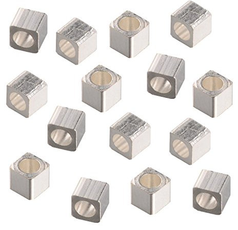 Tibet Silber Perlen Metall Spacer Messing Metallperlen 4mm Würfel, Loch 2mm für lederband Schmuckperlen, bastelperlen Metal Beads 30stk F201