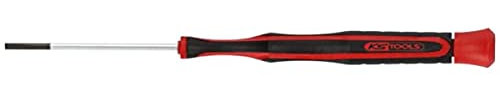 KS Tools Precision Mechanics Slotted Screwdriver, 1 mm, Stainless Steel, red, Size