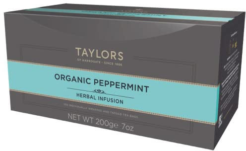 Taylors of Harrogate Organic Peppermint, 100 Tea Bags (Pack of 1, Total 100 Teabags)