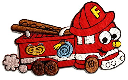 Catch the Patch Feuerwehrauto Baby - (Größe: 6,1 x 10,4 cm) – Patches & Bügelbilder zum Aufnähen oder Aufbügeln – Für Kleidung, Jacken, Rucksäcke & DIY-Projekte