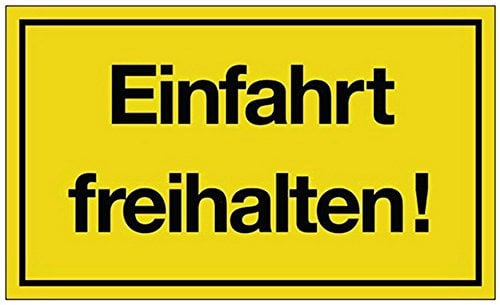 Hinweiszeichen Hinweisschild B 250 x H 150 mm -Einfahrt freihalten- schwarz/gelb