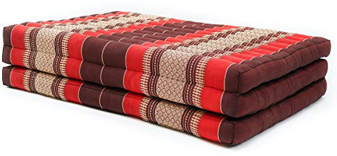 Leewadee Klappmatratze Gästebett Klappbar Auto Matratze Gästematratze Klappbar Faltbare Matratze Extrabreit, Kapok, 200 x 100 cm, Rot