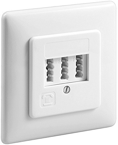 Manax 43545 Telefondose TAE Unterputzdose NFF - weiß für Zwei Telefone und eine Nebenstelle