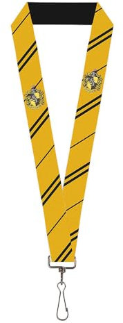 Buckle-Down Herren Lanyard-1.0-Hufflepuff Crest/Stripe Yellow/Black Schlüsselanhänger, Multi, Einheitsgröße