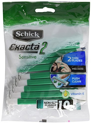 Schick Exacta2 Sensitive Disposable Razor, 10 Count(Pack Of 2)