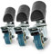 Walimex Pro Ruote per treppiedi professionali set da 3 - ruote per treppiede, ruote girevoli, completamente in metallo, ruote 50 mm Ø, con rivestimento in gomma e freno