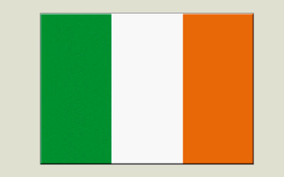 Aufkleber Flagge Irland - 7 x 10 cm