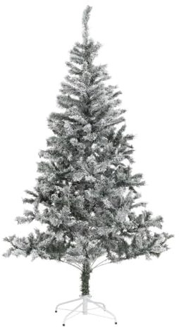 Feeric Lights et Christmas - Sapin de noël floqué 180cm Vert floqué Blanc