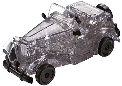 Crystal Puzzle | 3D Oldtimer Schwarz | Transparentes Design | 53 Teile | Bausatz für Kinder und Erwachsene | HCM Kinzel