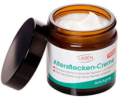 LAREN Altersflecken Pigmentflecken Creme 50ml, Altersflecken auf Handrücken, Armen, Dekolleté und im Gesicht.