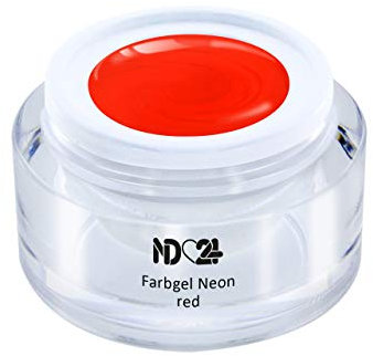 ND24 NailDesign® UV Farbgel für Gelnägel in Studio-Qualität – Nagelgel mit exzellenter Deckkraft & intensiven Gelfarben – Gelnägel Farben für UV & LED Lampen – Neon Red 5ml