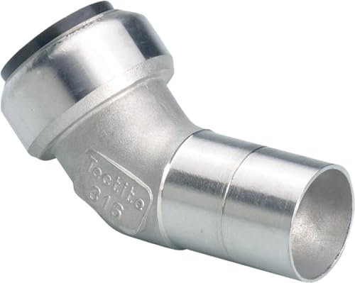Edelstahl Steckfitting Tectite Bogen 45° 22 mm Innen/Außen lösbar, TS040