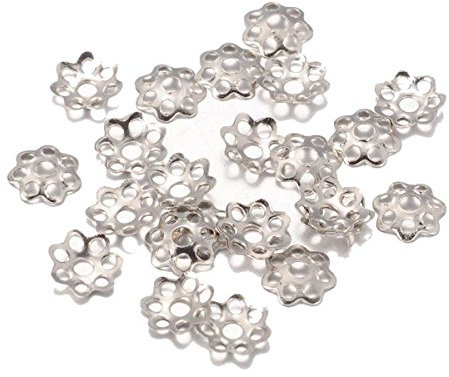 LOT DE 300 COUPELLES PERLE INTERCALAIRE METAL ARGENTE 6 mm - CREATION PERLES