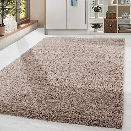 HomebyHome Shaggy Teppich 300x400 cm XXL für Wohnzimmer - Shaggy Teppich Hochflor Beige Extra Weich und Flauschig - Langflor Groß Teppiche für Schlafzimmer, Esszimmer, Küche, Flur - Carpet, Halı