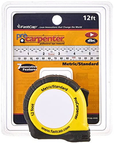Fastcap PMS-12 12-Foot Metric/Standard Measuring Tape, Yellow