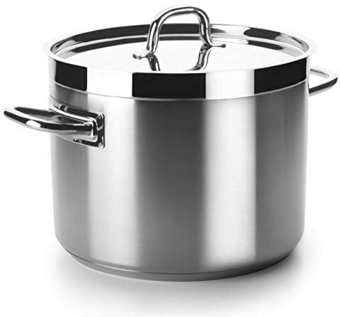 LACOR - 54123 - Olla Baja con Tapa Chef Luxe 24 Cm INOX