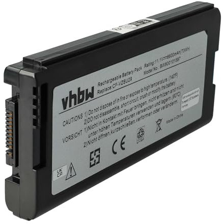 vhbw 1x Akku kompatibel mit Panasonic Toughbook CF-29, CF-51, CF-52 Notebook (6600 mAh, 11,1 V, Li-Ion) - Ersatz für CF-VZSU29, CF-VZU29A