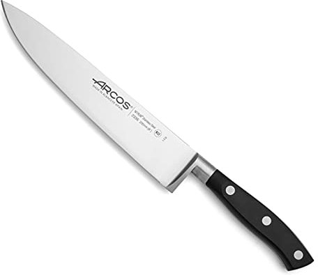 Arcos Serie Riviera - Kochmesser - Klinge aus Nitrum geschmiedetem Edelstahl 200 mm - HandGriff Polyoxymethylen (POM) Farbe Schwarz
